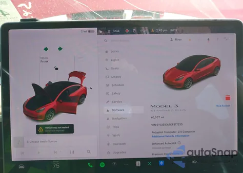 2019 Tesla Model 3 Long Range/Mid Range/Standard Range/Standard Range Plus from USA, damaged, VIN 5YJ3E1EA7KF317235